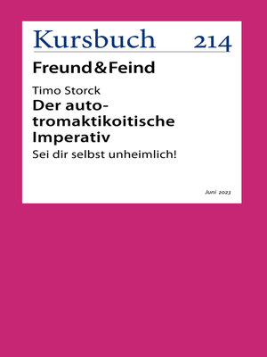 cover image of Der auto-tromaktikoitische Imperativ